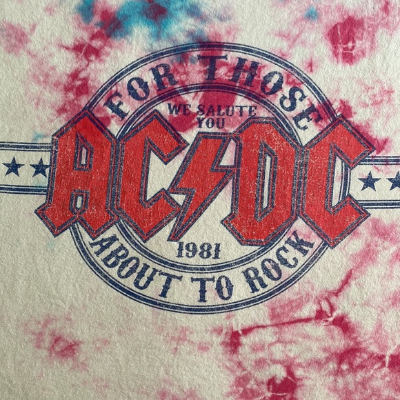 AC/DC For Those About to Rock We Salute You Tie Dye Graphic Short Sleeve Large - Picture 5 of 8